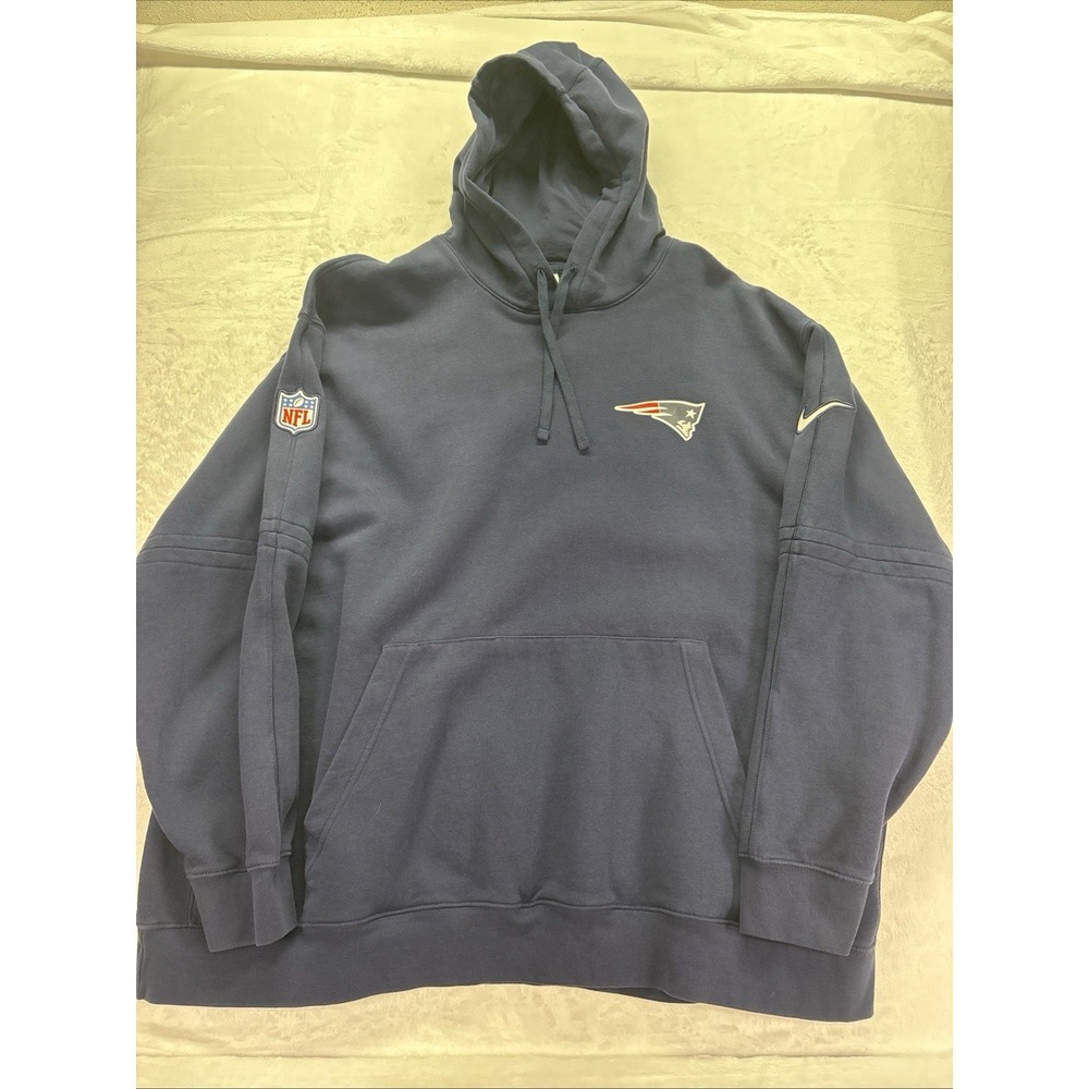 Nike NFL New England Patriots Pullover Hoodie Sweatshirt Blue Men's 4XL